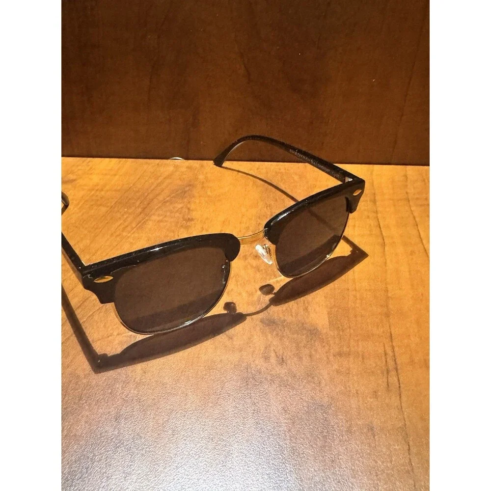 Shady Rays Oakmont CL-20 Polarized Clubmaster Sunglasses Black Frame Brown Lens